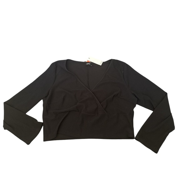Cider Elegant Black Wrap Blouse - Picture 1 of 5